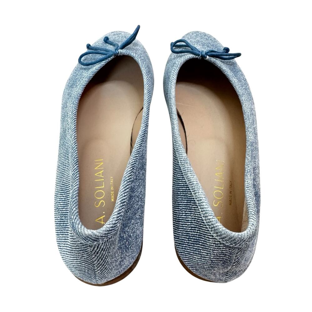 A.SOLIANI Como - Jeans Almond Toe Ballerina Flats - Picture 7 of 8